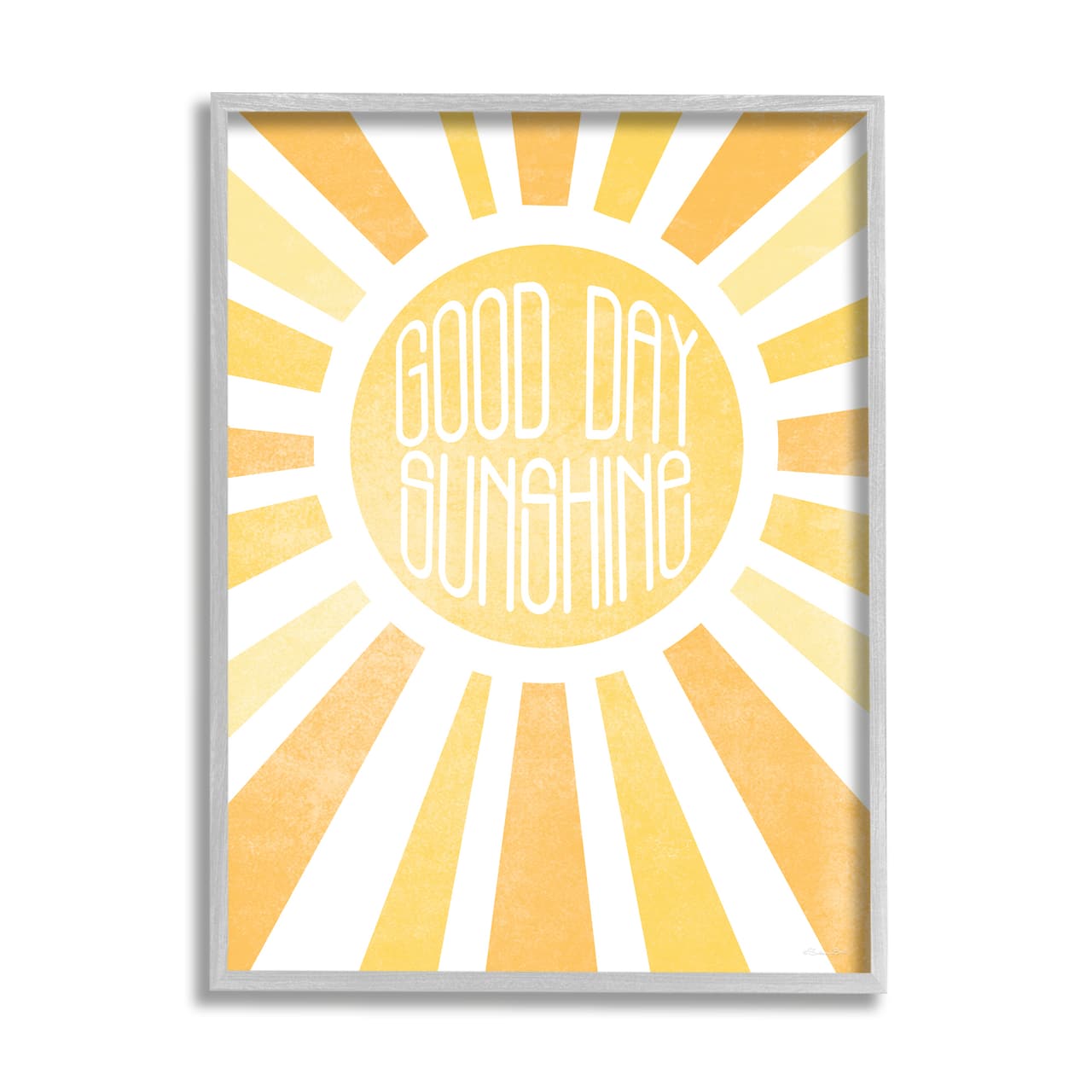 Stupell Industries Good Day Sunshine Greeting Wall Art in Gray Frame